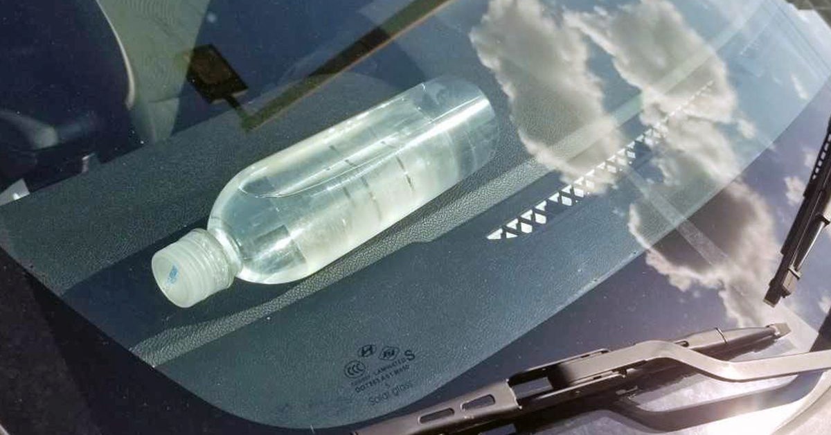 water bottles in cars